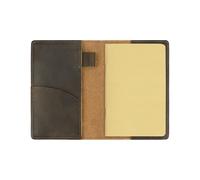 WHLBHG Handmade Leather Journal Pocket Notebook Cover for Field Journal with Pen Holder fits 3.5" x 5.5" Pocket Notebook (Field Journal Brown)