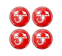 WHLFC 4 Piezas de Pegatinas para Tapa de Rueda para Abarth 500 500L 500X Bravo 2023, Pegatinas Insignias Resistente al Polvo y al Agua Pegatinas Tapacubos,56MM-Red