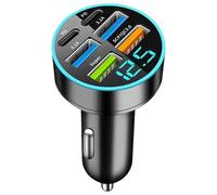 Whltzf Adaptador Automóvil Carga Velocidad con Varios Puertos Múltiples 66W Salida Total para Dispositivo Eficiente Cargando Rápidamente Cargador Puertos Múltiples