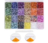 Whltzf Beading Vidrio Beads Set Color Surtido para Fabricación Joyas Incluye Cuerda Cristales para Pulseras Y Collares Set Inicio Cuentas