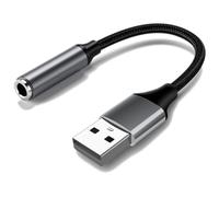 Whltzf Cable Adaptador Auditivo USB Trenzado Conectores 3.5 Mm para Tableta para Computadora Portátil PC Mejora Salida Reducción Ruido Salida Auditoria USB Adaptador