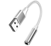Whltzf Cable Adaptador Auditivo USB Trenzado Conectores 3.5 Mm para Tableta para Computadora Portátil PC Mejora Salida Reducción Ruido Salida Auditoria USB Adaptador