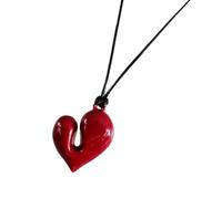 Whltzf Collar de corazón irregular versátil con colgante de corazón para uso diario y regalo único