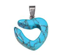 Whltzf Colorido colgante de piedra sintética creativa, colgante de corazón hueco, accesorio versátil para hacer joyas, adornos de amor