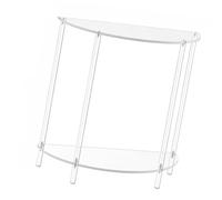 Whltzf Elegante accesorio de mesa auxiliar de acrílico resistente de dos niveles para dormitorios o salas de estar, mejora la organización del hogar, mesa de sala de estar