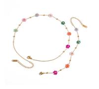 Whltzf Elegante collar de acero resistente con cuentas florales o portátil para mujeres de moda, uso diario, diseños florales únicos