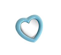 Whltzf Elegante soporte para teléfono con diseño de corazón con cristal multifuncional en forma de corazón para maquillaje y visualización de medios, agarre pequeño para teléfono