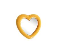 Whltzf Elegante soporte para teléfono con diseño de corazón con cristal multifuncional en forma de corazón para maquillaje y visualización de medios, agarre pequeño para teléfono