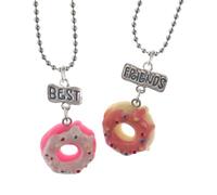 Whltzf Juego de 2 collares con colgante de postre dulce y pastel, ideal para celebrar la amistad entre mujeres y adolescentes, joyería para mejores amigas