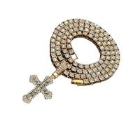 Whltzf Sparkling Street Styles - Collar con colgante religioso, joyería brillante, collar ajustable multifuncional con diamantes de imitación, collar de cadena ajustable