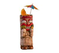 Whltzf Vasos marrones fáciles de limpiar, vasos hawaianos para festivales, vasos de cerámica, vidrio de isla