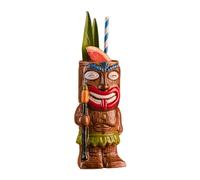 Whltzf Vasos marrones fáciles de limpiar, vasos hawaianos para festivales, vasos de cerámica, vidrio de isla