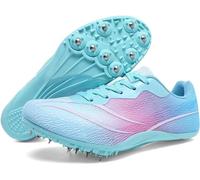 WHLWDH Zapatos para Correr para Hombres y Mujeres, Zapatos de Atletismo, Zapatos con Clavos para niños, competición de Pista para niños para Entrenar Carreras de Larga Distancia,Pink-40