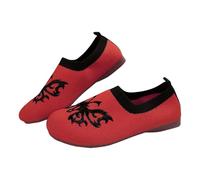 Whmowvn Zapatos de mujer Mocasines elegantes y cómodos - Mocasines Cerrados Zapatos de barco Slip On Mocasines cómodos Zapatos planos ligeros Zapatos de tela transpirable Zapatos de tenis Allta, rojo