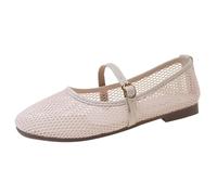 Whmowvn Zapatos planos para mujer elegantes - Zapatos de barco cerrados Slip On Zapatos de madre elegantes y cómodos zapatos de noche huecos Zapatos de vestir ligeros transpirables zapatos de fiesta