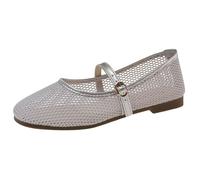 Whmowvn Zapatos planos para mujer elegantes - Zapatos de barco cerrados Slip On Zapatos de madre elegantes y cómodos zapatos de noche huecos Zapatos de vestir ligeros transpirables zapatos de fiesta