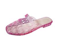 Whmowvn Zuecos de verano para mujer, zapatos de jalea cerrados, antideslizantes, huecos, ligeros, transpirables, elegantes, cómodos, sandalias de verano, antideslizantes, resistentes, Rosa., 40 EU