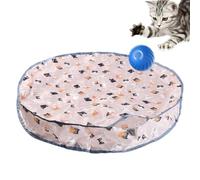 Whnbuij Alfombrilla de juego para gatos recargable tipo C de 3 velocidades | Pelota de juguete interactiva para gatos, ejercicio de estimulación mental, poste de escalada, juego de piso