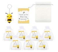 Whnbuij Bee - Anillo de llavero único, elegante colgante de abeja | Juego de 8 llaves de diseño hecho a mano para colgar en tu bolso, regalo