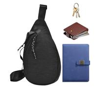 Whnbuij Bolsa bandolera para hombre, gran capacidad, deportiva, riñonera para hombre, cinturón para correr, soporte para teléfono de moda para viajes y viajes, Black, Refer to description