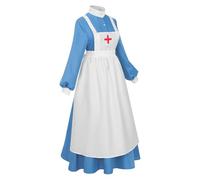 Whnbuij Conjunto de enfermera de Halloween | Ropa Cosplay de Enfermera de la Guerra Civil para Halloween, vestido histórico con delantal para, eventos, teatro, museos y disfraces
