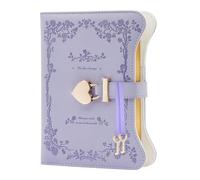 Whnbuij Cuaderno para estudiantes - Diario lindo, Diario secreto para mujeres y niñas, Cuaderno con tapa dura de cuero PU B6 con candado y llave, 360 páginas, Planificador de diario
