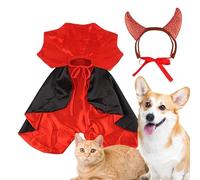 Whnbuij Disfraces de Halloween para gatos | Capa ajustable para gatos | Disfraces creativos de vacaciones, ropa de cosplay para gatos pequeños y medianos