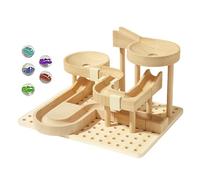 Whnbuij Ferrocarril de canicas divertido educativo - juguete de madera juego de laberinto de mármol, pista de carreras Menta Juguetes para promover el desarrollo a través y | Multiuso al aire libre