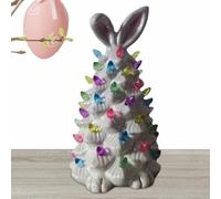 Whnbuij - Figura de conejo de Pascua (decoración vintage de resina, decoración de árbol de Pascua | Estatuilla de conejo de primavera, decoración de mesa para el hogar, regalo de Pascua y familia
