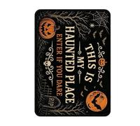 Whnbuij Halloween Door Mat 80x50cm Pumpkin Bat Skull Rug Pattern Halloween