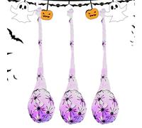 Whnbuij Illumina Le Huevos de Araña - Objetos de escena para huevos de araña, decoración para colgar telarañas | Juego de huevos de araña de Halloween de 9 m con luces, objetos de escena espectral