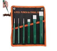 Whnbuij Juego De Punzones Y Cinceles | Herramientas de Carpintería Resistentes y Antióxido,6 Piezas De Punzones Centradores Y Cinceles En Frío,para Madera, Metal, Cemento, Piedra, Muebles, Formado,