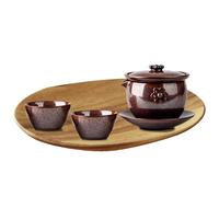 Whnbuij Juegos de té para adultos, juego de té portátil apilable, tazas de cerámica antiquemaduras para el hogar, oficinas, fiestas, viajes, restaurantes al aire libre