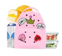Whnbuij Mochila de silicona de dibujos animados, linda mochila de silicona, mochila de jalea impermeable con colgante, bolsa de viaje, ligera y ajustable, Rosa., Siehe Beschreibung