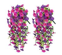Whnbuij Morning Glory Artificial Hanging Vine Set, 29.5in UV-Proof Decorative Faux Plant - Fade-Resistant Floral Accent | Outdoor Garden Wall Fence Display Porch Party Wedding Styling