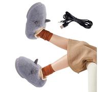 Whnbuij Pantuflas con calefacción de felpa - Calzado suave con calefacción USB para interiores, zapatillas de calefacción eléctrica para mujer