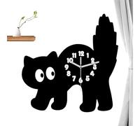 Whnbuij Reloj de Gato - High-Performance Premium Vintage, Acrílico Decorativo, con Forma Animal Silencioso, para Dormitorio Cocina Guardería Y | Multipurpose Outdoor Indoor Utility