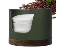 Whnbuij Soporte de filtro de papel, almacenamiento decorativo para filtros de café, estante compacto para filtros de café, dispensador de filtro de papel de repuesto, organizador de mostrador