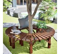 Whnoorher Banco Envolvente para árbol para Patio Redondo | Banco de árbol al Aire Libre | Asientos de jardín sin Respaldo de Madera | Bancos en Forma de Abanico(Half Round)
