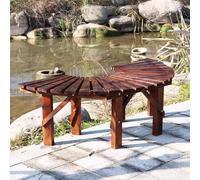 Whnoorher Banco Redondo para árboles al Aire Libre, Banco de Ocio para jardín sin Respaldo, Superficie Lisa, Resistente a la Intemperie, Soporte para Plantas para 2-4 Personas(Round)