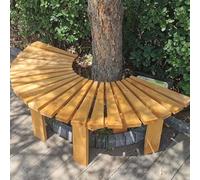 Whnoorher Bancos para árboles al Aire Libre Banco para árboles de Alta Resistencia para Patio Banco de Madera Envolvente Alrededor del árbol con Respaldo Asientos de jardín(Half Round)