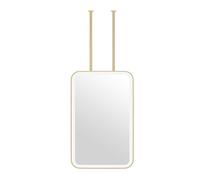 Whnoorher Espejos LED Dorados para Techo, con Control táctil, para tocador, Maquillaje, Cuadrado, Flotante, de Cristal HD, para baño y Sala de Estar.(50cmx60cm)