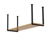 Whnoorher Estantería Flotante de Cocina de Dos Niveles, de Madera, para Colgar en el Techo, para ollas y sartenes, Organizador Multiusos para Platos y Platos de Restaurante.(1-Layer 80x30x40cm)