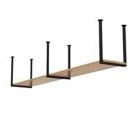 Whnoorher Estantes flotantes de Techo de 2 Niveles, Organizador de Almacenamiento Colgante, Estante de Pared de Madera montado en el Techo, escurreplatos para Restaurante(1-Layer 110x30x40cm)