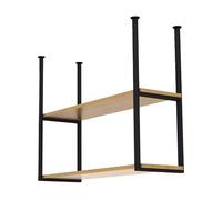 Whnoorher Estantes flotantes de Techo de 2 Niveles, Organizador de Almacenamiento Colgante, Estante de Pared de Madera montado en el Techo, escurreplatos para Restaurante(2-Layer 80x30x80cm)