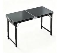 Whnoorher Mesa de Parrilla Plegable para Exterior 3 mesas de Caballete emergentes de Aluminio Ajustables en Altura con asa Mesas utilitarias Plegables para Viajes