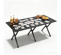 Whnoorher Mesa Enrollable Negra, portátil, de Acero al Carbono, para Exteriores, Mesa para refrigerios, mesas de Picnic ultraligeras, Plegables para Parrilla, Senderismo(90cm)