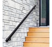 Whnoorher Pasamanos de Escalera de Hierro Forjado para Exteriores de 30 a 6 m, pasamanos de Tubo Redondo montados en la Pared para escalones Exteriores(240cm)