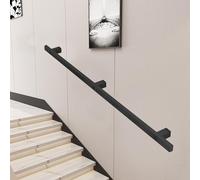 Whnoorher Pasamanos de Escalera montado en la Pared Pasamanos de Hierro Forjado Negro para escaleras 1 2 3 4 5 6 Metros Pasamanos de barandilla para escaleras Interiores y Exteriores(500cm)