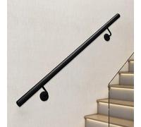 Whnoorher Pasamanos de Escalera para Paredes de 1, 2, 3, 4, 5 y 6 Metros, Soportes de barandilla de Escalera de Hierro Forjado de Metal, pasamanos Antideslizante montado en la Pared(250cm)